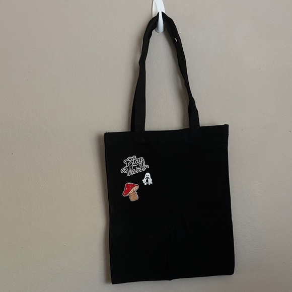 Stay Weird Patch Canvas Bag - Picture 1 of 6